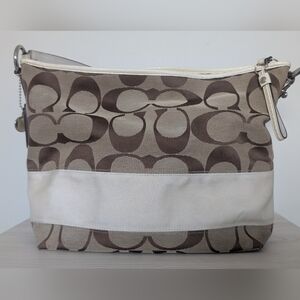 Coach Signature Shoulder Bag - Brown and Cream